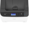 Vista superior impresora Ricoh P C300W donde se visualiza la pantalla del menú de la impresora